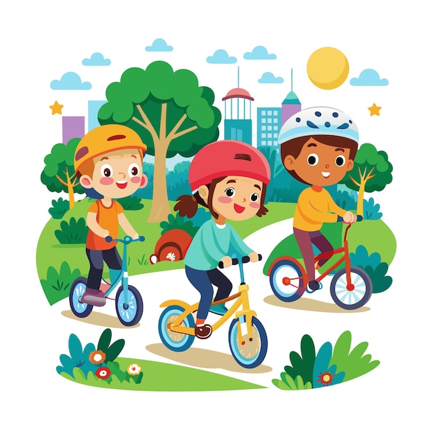 El concepto de ilustración vectorial de los momentos de los niños