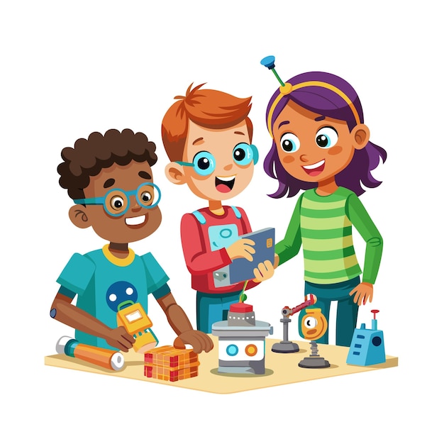 El concepto de ilustración vectorial de los momentos de los niños