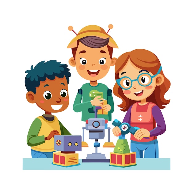 El concepto de ilustración vectorial de los momentos de los niños