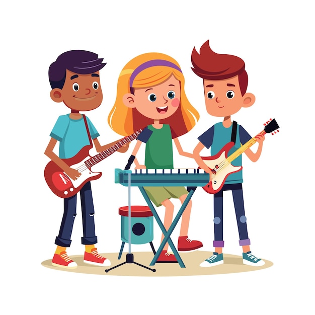El concepto de ilustración vectorial de los momentos de los niños