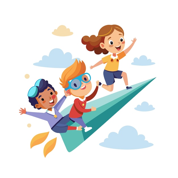 El concepto de ilustración vectorial de los momentos de los niños