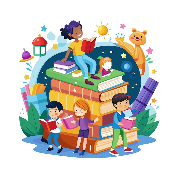 Vector el concepto de ilustración vectorial de los momentos de los niños
