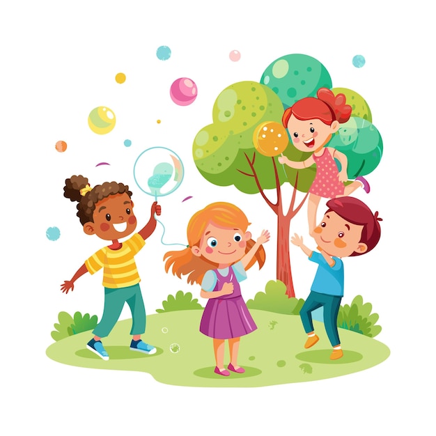 El concepto de ilustración vectorial de los momentos de los niños