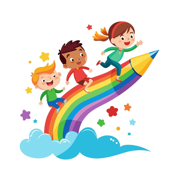 El concepto de ilustración vectorial de los momentos de los niños