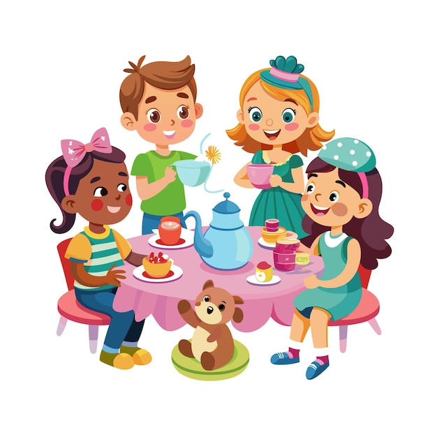 El concepto de ilustración vectorial de los momentos de los niños