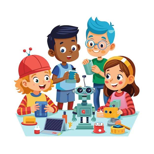 El concepto de ilustración vectorial de los momentos de los niños