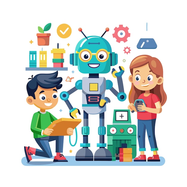 El concepto de ilustración vectorial de los momentos de los niños