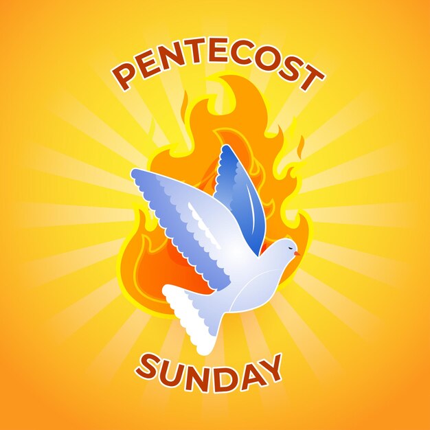 Vector concepto de ilustración vectorial de la pancarta del domingo de pentecostés