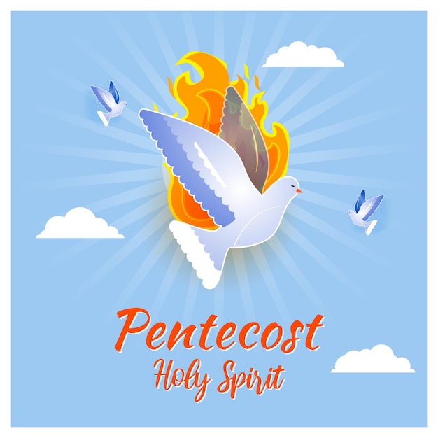 Vector concepto de ilustración vectorial de la pancarta del domingo de pentecostés