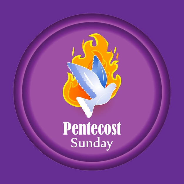 Concepto de ilustración vectorial de la pancarta del domingo de pentecostés