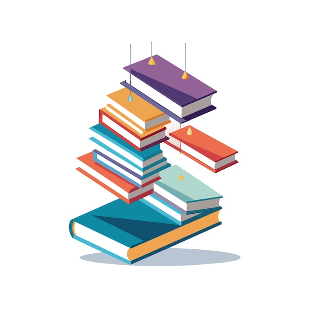 Concepto de ilustración vectorial de la pila de libros