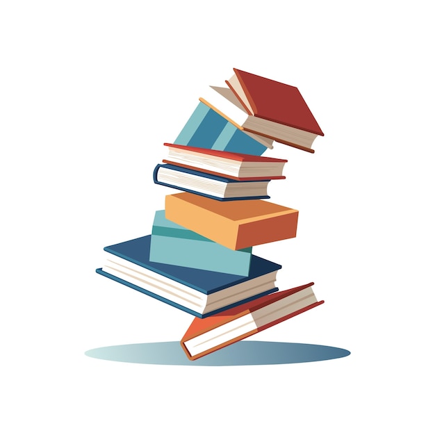 Concepto de ilustración vectorial de la pila de libros