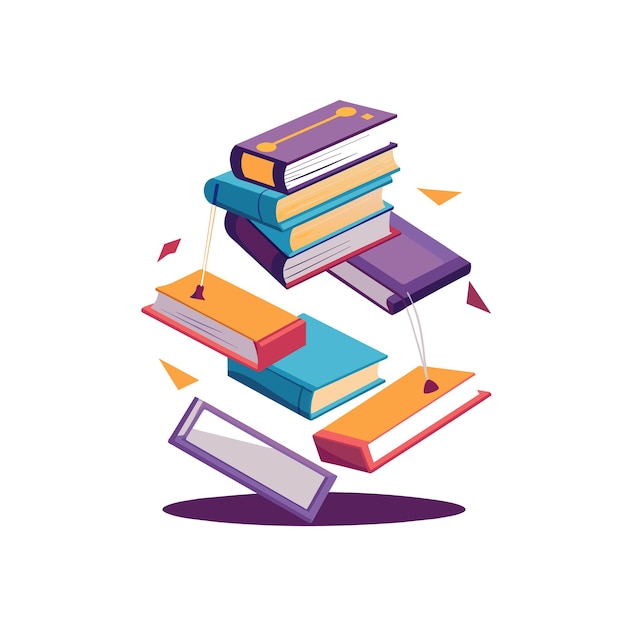 Concepto de ilustración vectorial de la pila de libros