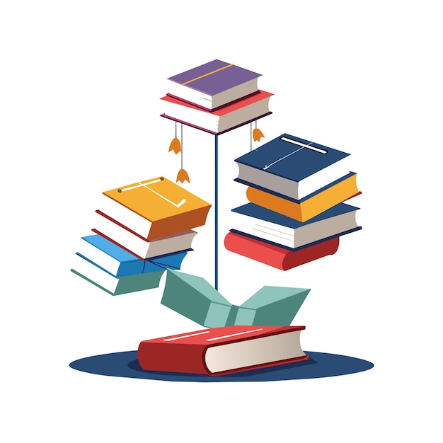 Concepto de ilustración vectorial de la pila de libros