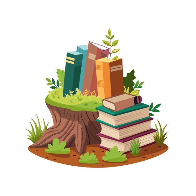 Concepto de ilustración vectorial de la pila de libros