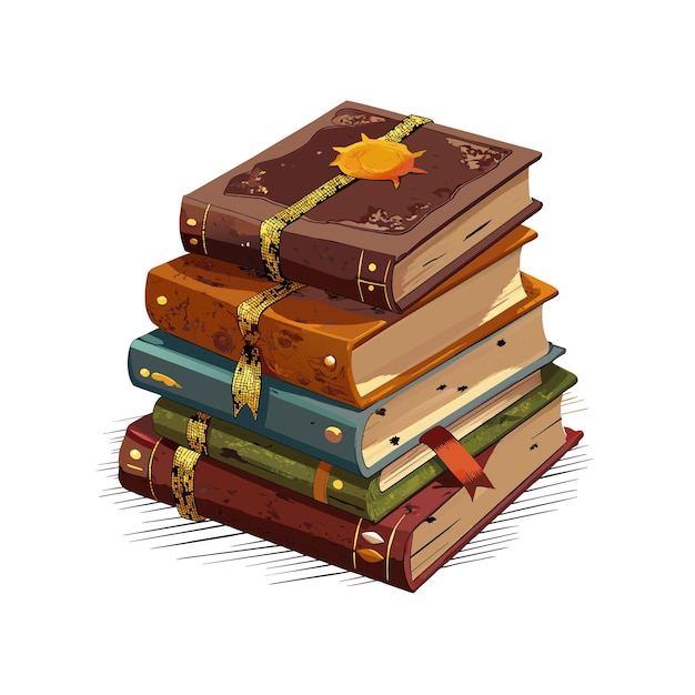 Concepto de ilustración vectorial de la pila de libros