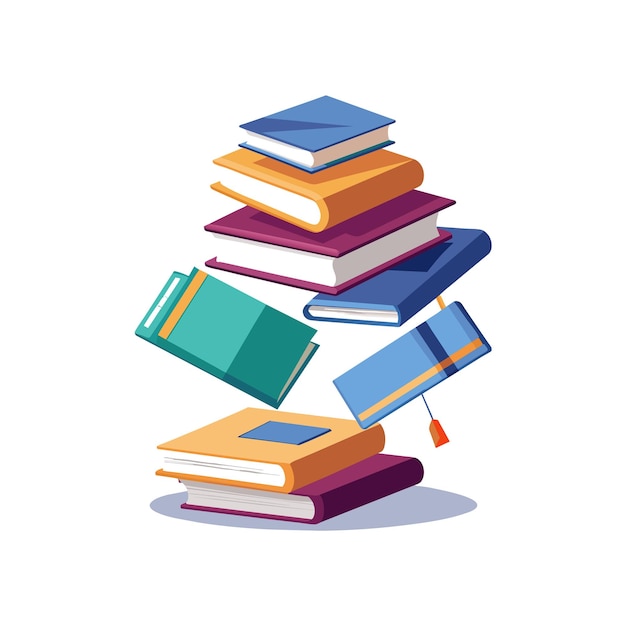 Concepto de ilustración vectorial de la pila de libros