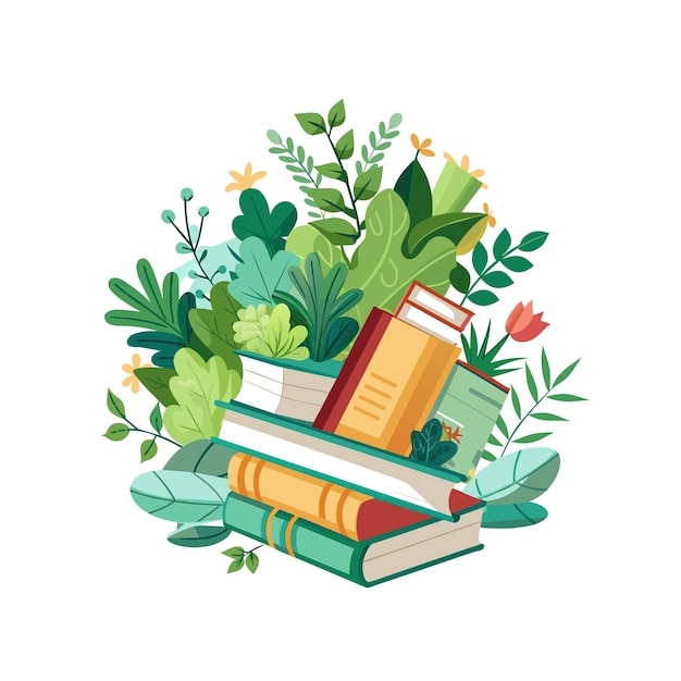 Concepto de ilustración vectorial de la pila de libros