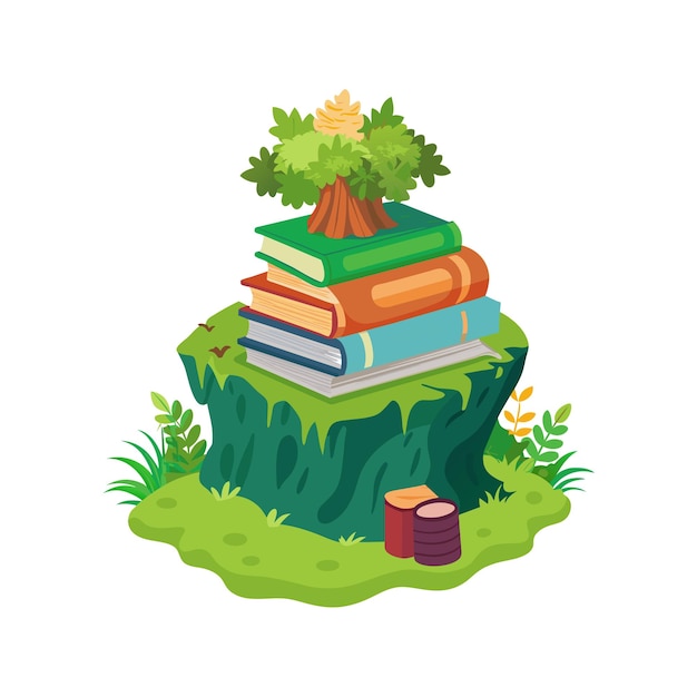 Concepto de ilustración vectorial de la pila de libros