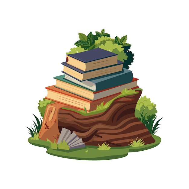 Concepto de ilustración vectorial de la pila de libros