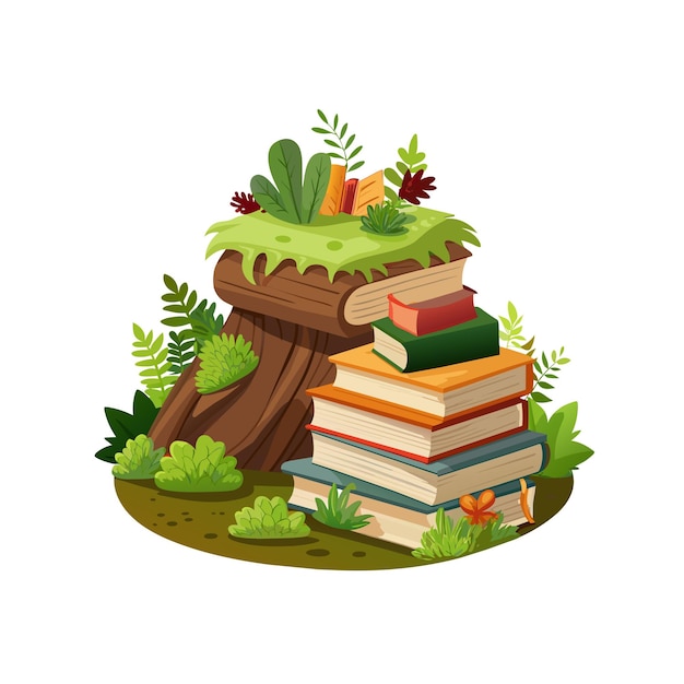 Concepto de ilustración vectorial de la pila de libros