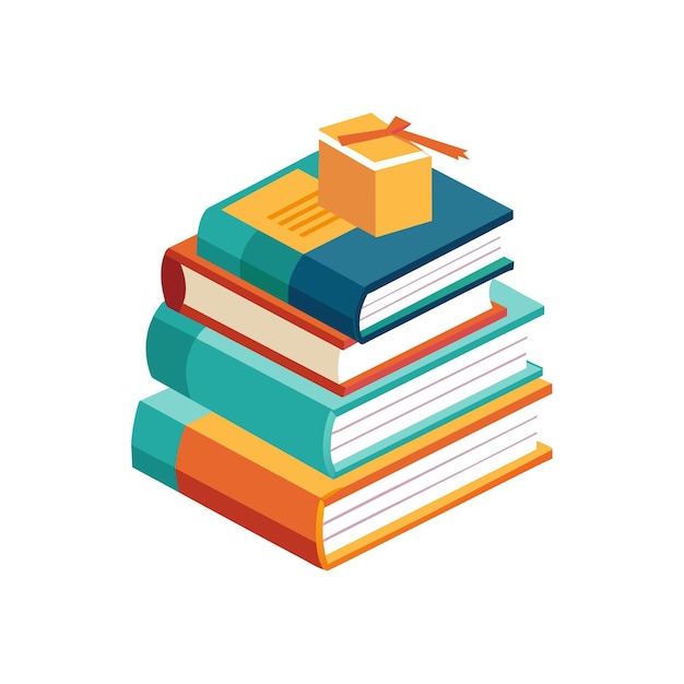 Concepto de ilustración vectorial de la pila de libros
