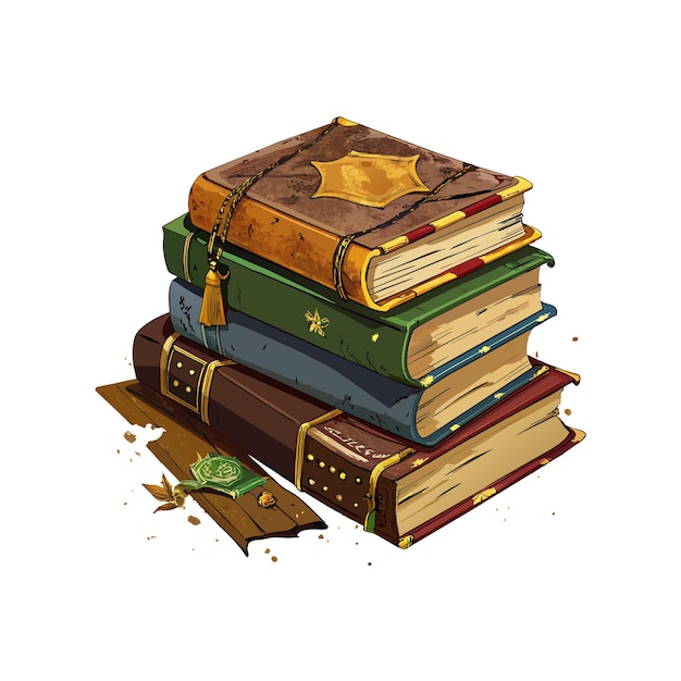 Concepto de ilustración vectorial de la pila de libros