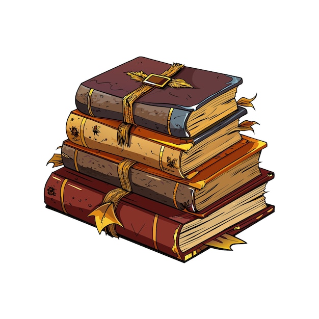 Concepto de ilustración vectorial de la pila de libros