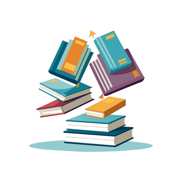Concepto de ilustración vectorial de la pila de libros