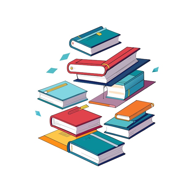 Concepto de ilustración vectorial de la pila de libros