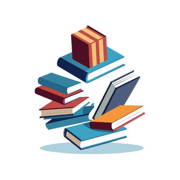 Concepto de ilustración vectorial de la pila de libros