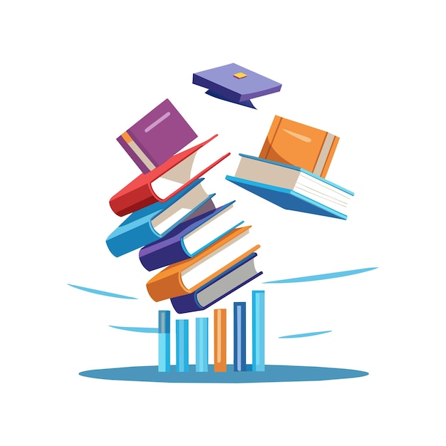 Concepto de ilustración vectorial de la pila de libros