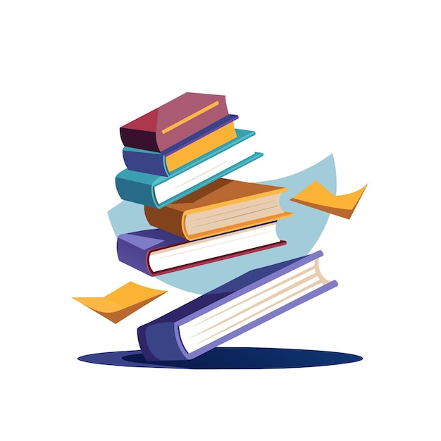 Concepto de ilustración vectorial de la pila de libros