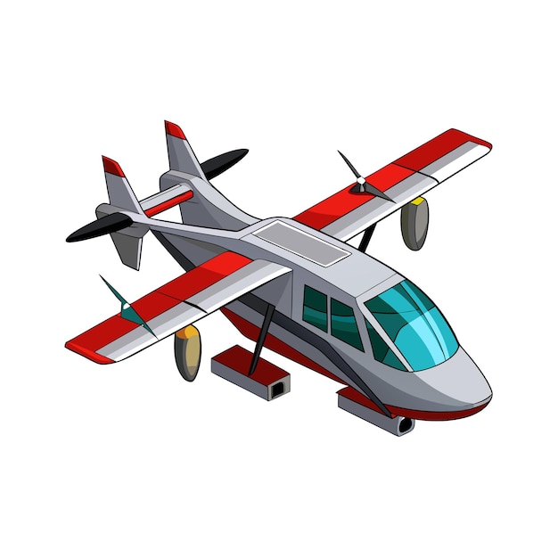 Concepto de ilustración vectorial realista del avión