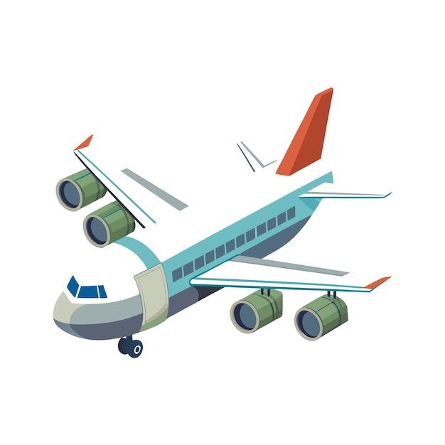 Concepto de ilustración vectorial realista del avión