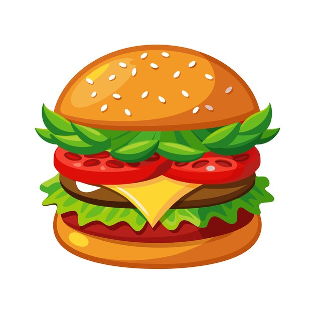 Concepto de ilustración vectorial realista de Burger
