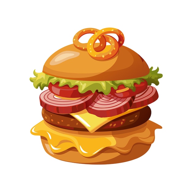 Concepto de ilustración vectorial realista de Burger