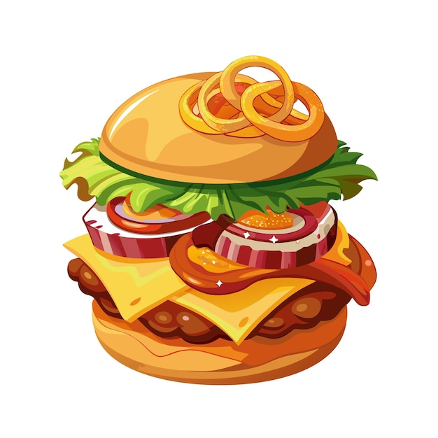 Concepto de ilustración vectorial realista de Burger
