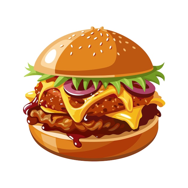Concepto de ilustración vectorial realista de Burger
