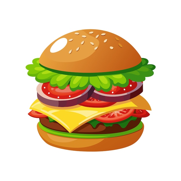 Concepto de ilustración vectorial realista de Burger