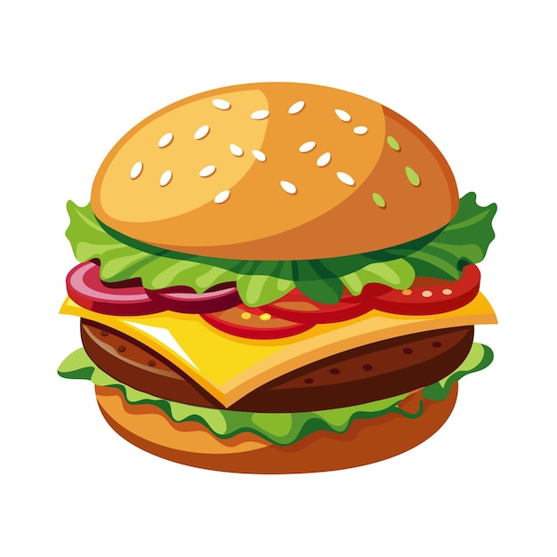 Concepto de ilustración vectorial realista de Burger