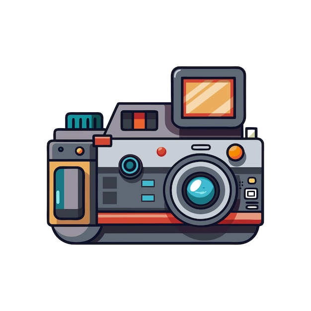 Concepto de ilustración vectorial realista de la cámara digital