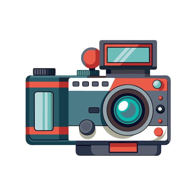 Concepto de ilustración vectorial realista de la cámara digital