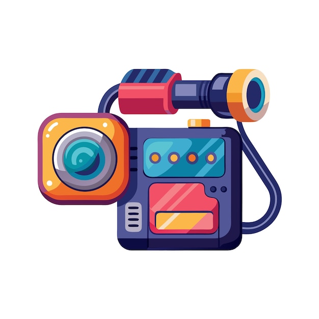 Concepto de ilustración vectorial realista de la cámara digital