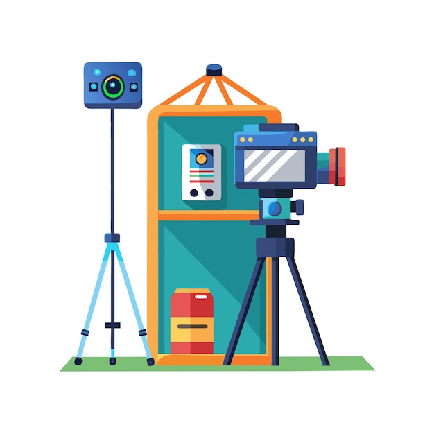 Concepto de ilustración vectorial realista de la cámara digital