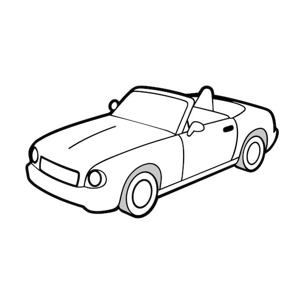 Concepto de ilustración vectorial realista del contorno del automóvil