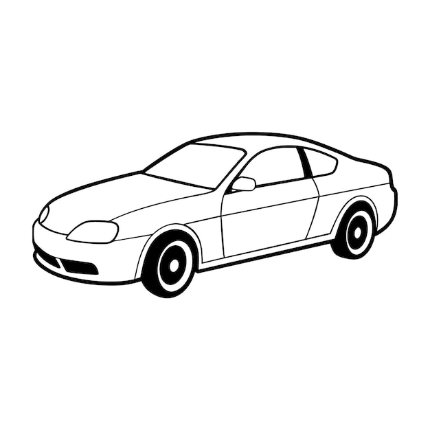 Concepto de ilustración vectorial realista del contorno del automóvil
