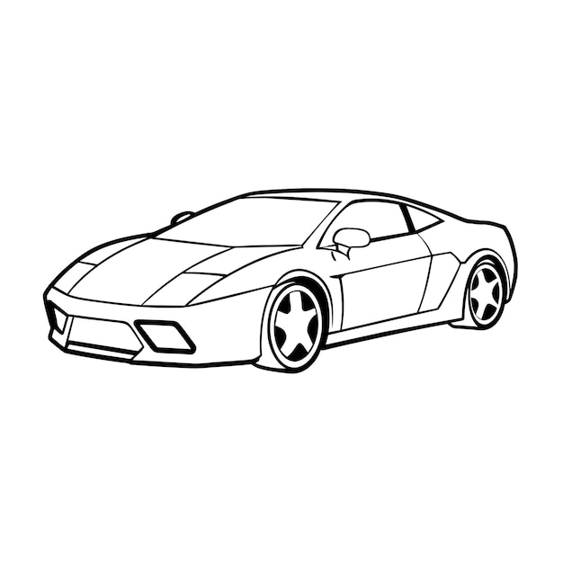 Concepto de ilustración vectorial realista del contorno del automóvil