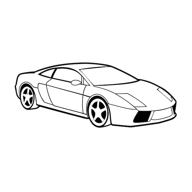 Concepto de ilustración vectorial realista del contorno del automóvil