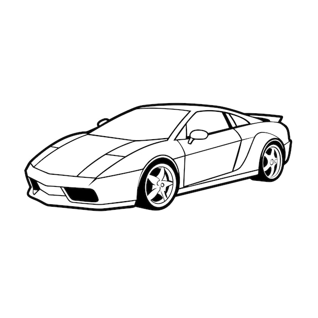 Concepto de ilustración vectorial realista del contorno del automóvil
